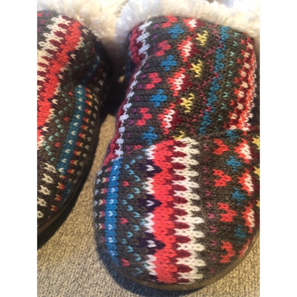 Toms Multicolored Knit Faux Fur Slip On Shoes - Picture 2 of 4